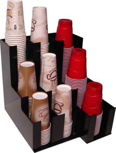 Coffee &amp; soda cup lid holder dispenser organizer caddy coffee counter display for sale