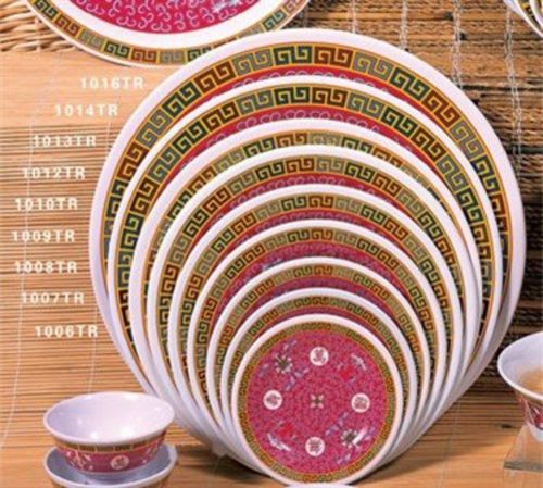 Thunder Group Peacock Collection 12-Pack Plate, 10-3/8-Inch, Melamine, Red