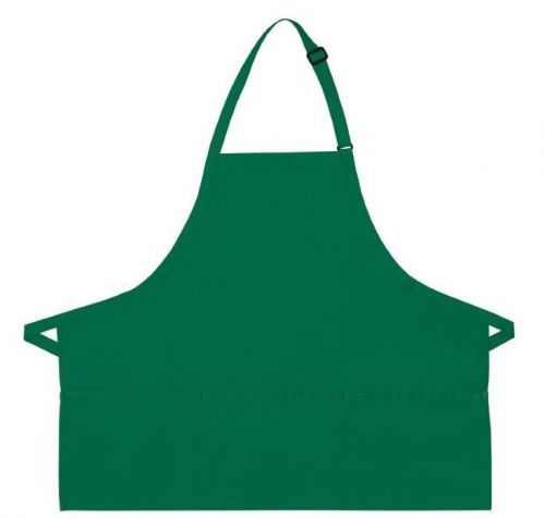 Kelly green bib apron 3 pocket craft restaurant baker butcher adjustable usa new for sale