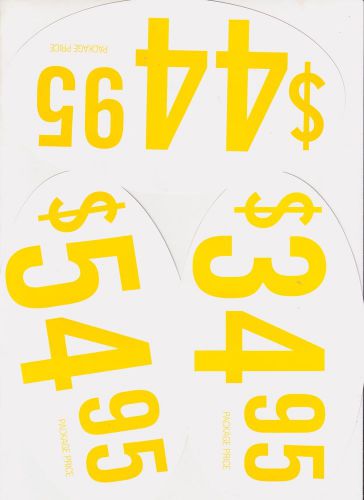 LARGE PRICE DECALS/STICKERS SET OF 3  $34.95 $44.95 AND $54.95 MEASURES 8X4.5&#034;