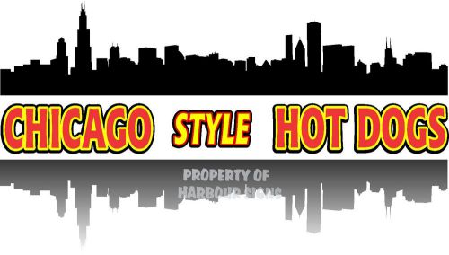 Chicago Style Hot Dogs Decal 14&#034; Concession Restaurant  Food Truck Sign Sticker