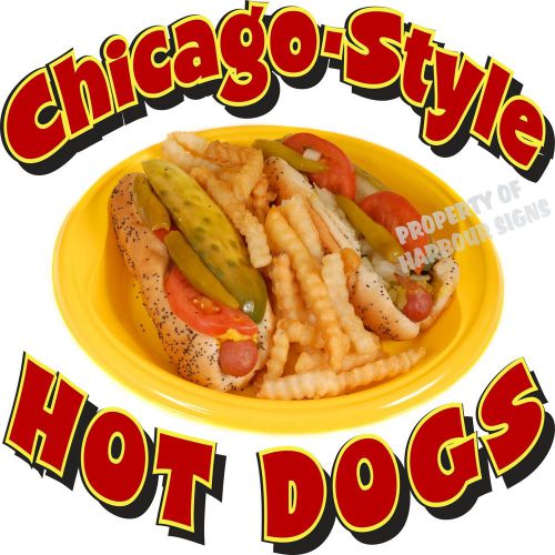 Chicago Style Hot Dogs Hotdogs Restaurant Cart Concession Food Truck Decal 12&#034;