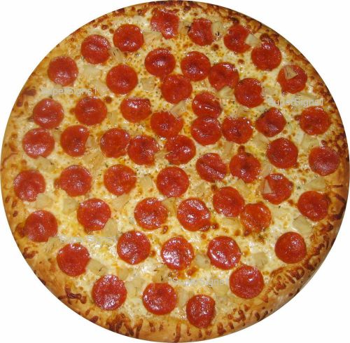 2 14&#034; PEPPERONI PIZZA Huge Decal Sticker set for Delivery Shop Window Car Sign