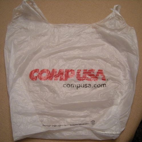 Vintage CompUSA Computer Store Plastic Shopping Bag