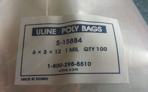 U line Poly Bag 6 X3 12 inches 2 unopened bags with 100 each (total 200)  1 mil