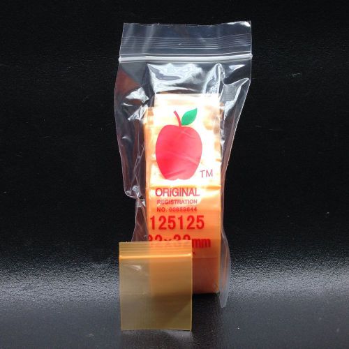 100 Ziplock Bags Orange Apple 1 1/4 x 1 1/4 Jewelry Bag 125152
