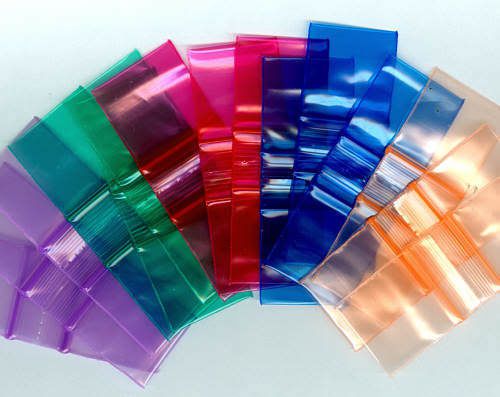 200 Rainbow Colors 1010 Baggies 1 x 1 in. Mini Ziplock Bags