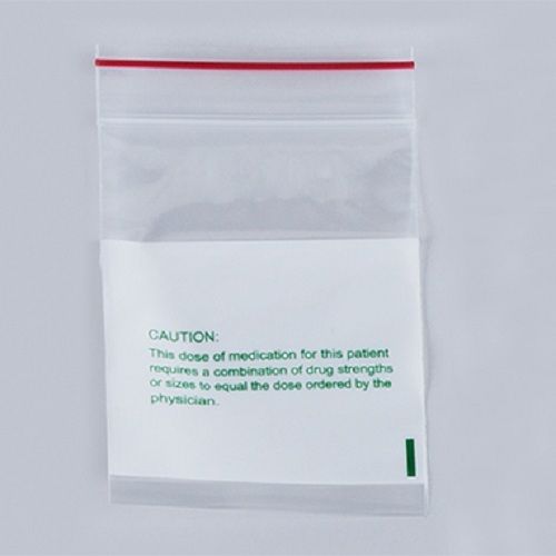 HCL Pre-Printed Easy Write Reclosable Bag, Caution - 100 Bags Per Package