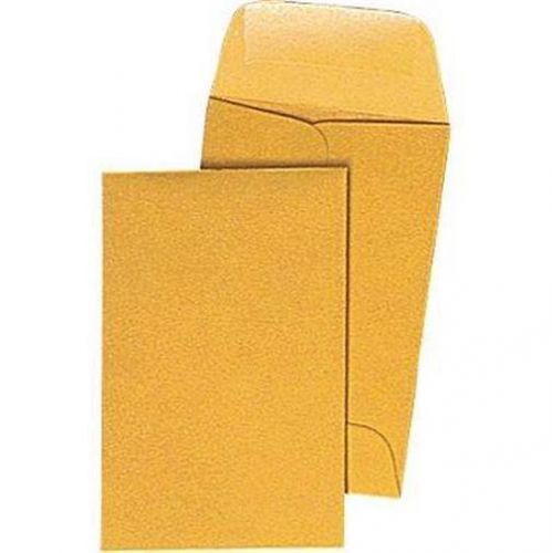 Staples® #4, 3&#034; x 4-1/2&#034; brown kraft coin envelopes with gummed closure, 500/box for sale