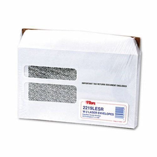 Tops double window tax form envelope/w-2 laser forms - 50 per pack (top2219lesr) for sale