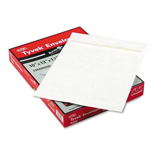 QUALITY PARK  DuPont R4202 Tyvek Expansion Mailer, 10 x 13 x 1 1/2 White, 25/Box