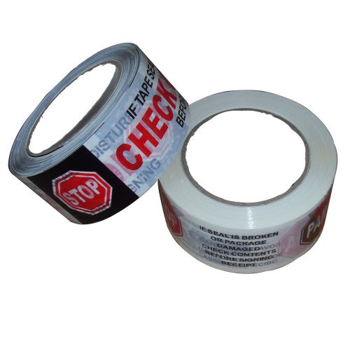 6 sealing security tape rolls printed 2&#034; x 110 yd 2&#034; x 110 yd 2.0 mil/// for sale