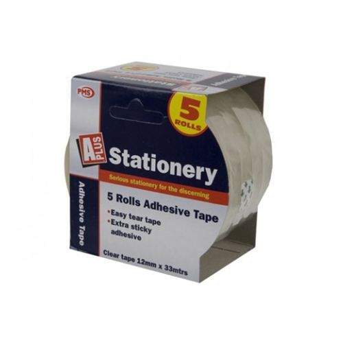 Clear Adhesive Tape Pack Of 5 Extra Sticky Stationary Postage Packaging Supplies