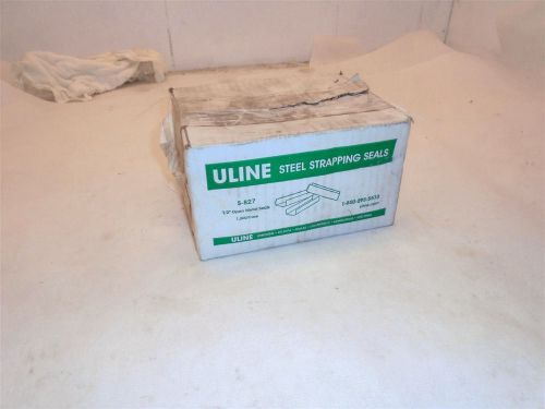 ULINE S-827 1/2&#034; OPEN OPEN METAL STEEL STRAPPING SEALS NEW 1 CASE OF 1,000