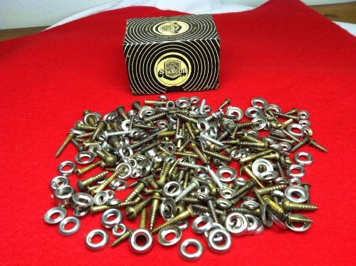 Huge lot upholstery finish washer brass metal screw lot as shown new old stock! for sale