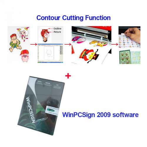 Professional winpcsign 2009 basic cutting software with contour cut function for sale