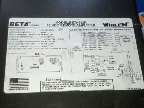 Whelen Model Beta 112R Amplifier