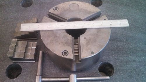 Clausing Lathe L00 Mount Chuck 8&#034; 3 Jaw Both Inner and Outer Jaws! With Key!