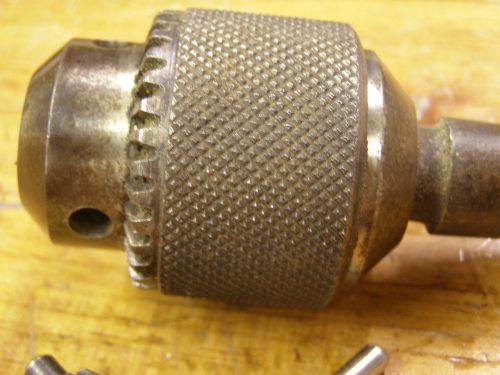 Vintage Hoggson and Peters 3/8&#034; drill chuck with mounted on a No. 2 morse taper