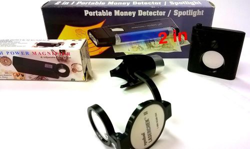Set of 5 Pcs: Portable Money Detector &amp; Spotlight, Lighted Magnifier, High Power