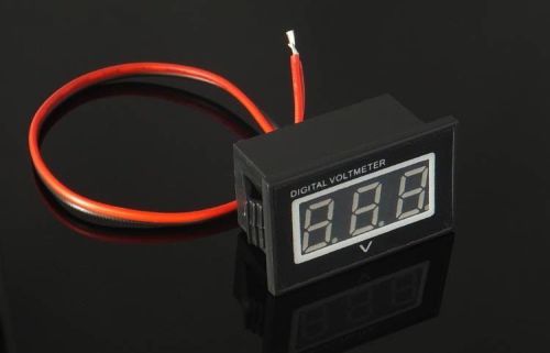 Digital volt meter 4.5 to 30v waterproof &amp; calibrated voltmeter red 12v 24v for sale