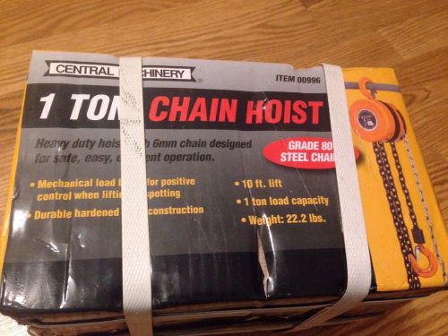 Central machinery 1 ton 1500lbs chain hoist item-00996 for sale