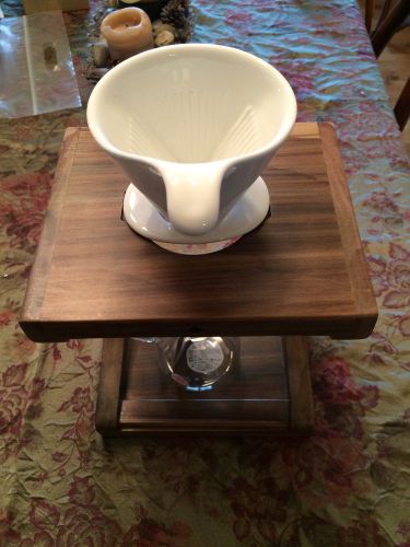 Wooden Pour Over Stand With Bee House Dripper And Glass Carafe New