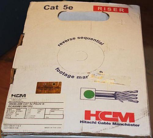 Hitachi #38696-008 cat 5e psum r ethernet cable, green jkt 1000 feet - free ship for sale
