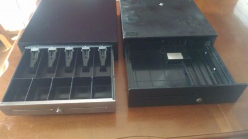 Lot of 2 Cash Drawers APG VBS320-BL1616 Steel Front Black Body &amp; M403 All Black
