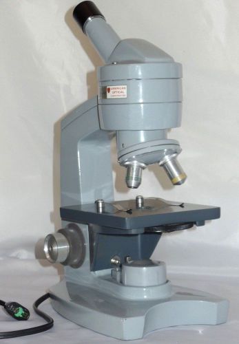 American Optical Co Sixty Monocular Microscope 2 objectives 10X 43X + Illuminato