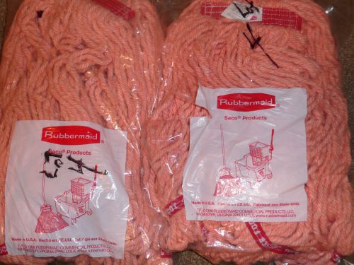 2 Large Orange Web Foot Antimicrobial Rubbermaid Mop Heads Shrinklesss A21306 OR