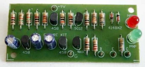 Basic In Circuit Transistor Tester NPN / PNP 2 x LED [ Unassembled kit ]