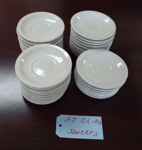 Lot of 37 iti China 7-2 Saucers Bone or Ecru in Color Used no Chips or Cracks