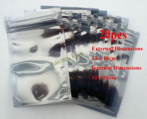 20pcs New ESD Anti-Static Shielding Bags 130 x 180mm 13x18cm 5.1&#034;x7.1&#034; Zip Lock