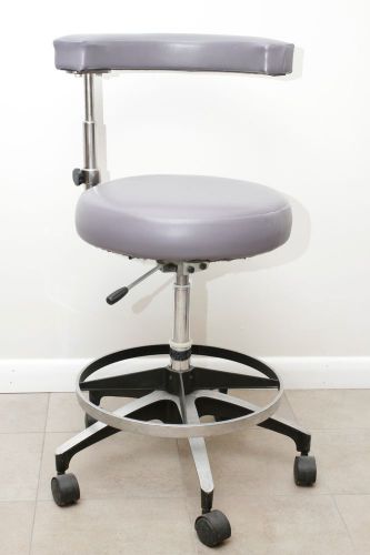 A-dec 1620 Purple Dental Assistant&#039;s Hygiene Stool Chair w/ Arm &amp; Foot Ring