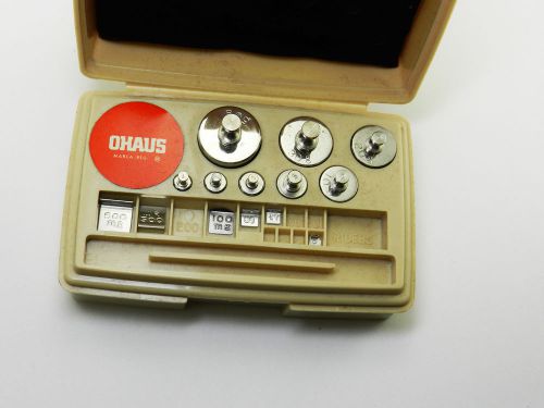 Vintage Ohaus Sto-A-Weigh  Class -P-Metric Weights calibration set 5 mg to 50 g
