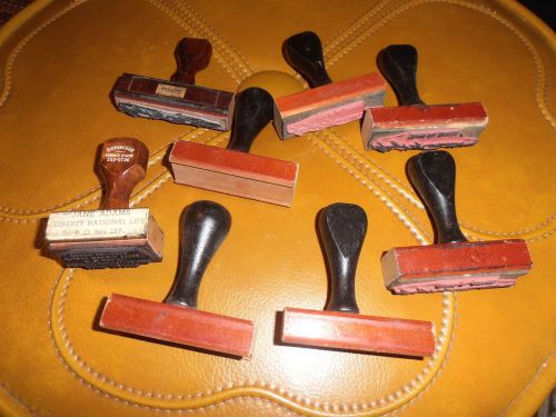 Custom signature, addressed, blank  rubber stamp lot of 8-wooden handles for sale