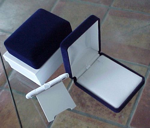 2 longer plush navy blue velvet deluxe pendant earrings jewelry set gift boxes for sale