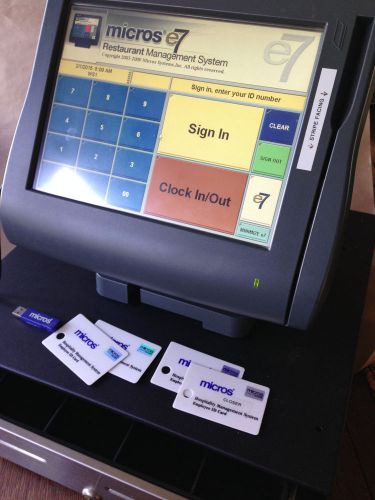 MICROS e7 POS SYSTEM TOUCH SCREEN, RECIEPT PRINTER, CASH DRAWER, FULL SET UP +++