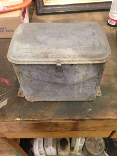 Scarce cushman antique hit and miss gas engine steel battery tool box for sale