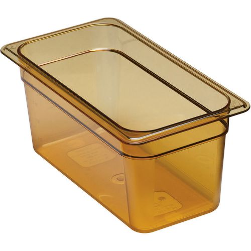 Cambro 1/3 gn high heat food pan, 6&#034; deep, 6pk amber 36hp-150 for sale
