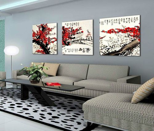 HD Canvas Print Abstract home decor wall art painting Picture Plum Tree+ framed
