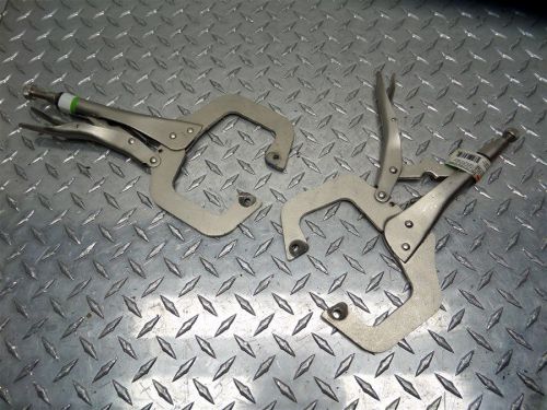 Pair of pittsburgh 11&#034; swivel pad lock grip pliers clamp 2-3/4&#034; throat for sale