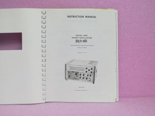 Singer Manual 650 Series Sweep Oscillator Plug-ins Instr. Man. w/Schem. #75828