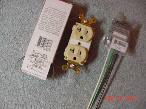 *NEW* IVORY PASS &amp; SEYMOUR 20 AMP RECEPTACLE PT5362-AI IVORY WITH PLUGTAIL