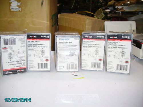 lot of 5, 1 Gang 3-1/2&#034; Holes, Electrical Outlet Boxs, 2 3/4&#034; Deep
