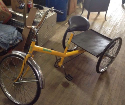 Super heavy duty industrial worksman &#034;mover&#034; tricycle bicycle w/ rear platform for sale