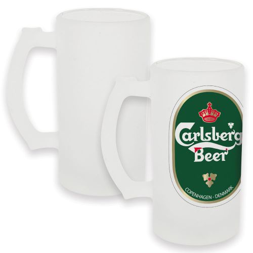 Sublimation 16 oz. Frosted Glass Beer Stein - 24 per case