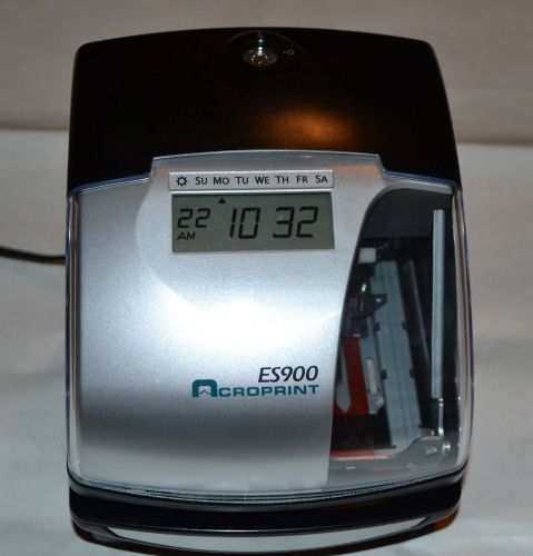ACROPRINT ES900 TIME CLOCK works perfect - no key. Free shipping!