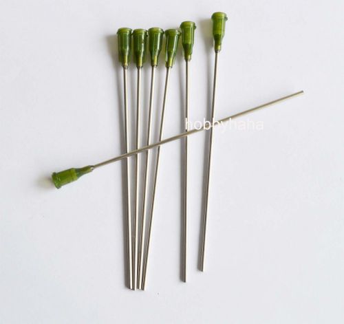 50pcs 4&#034;   14Ga Olive Blunt dispensing needles syringe needle tips
